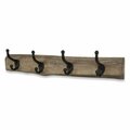 H2H Rustic Wood Plank with 4 Wall Hooks H23363952